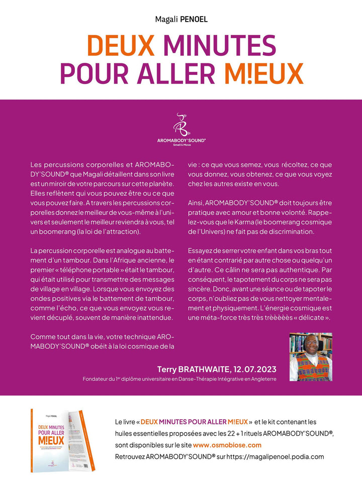 Livre : DEUX minutes pour aller M!EUX !  Avec AROMABODY'SOUND® - Magali PENOEL